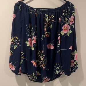 GAP Navy Skirt with Floral Design